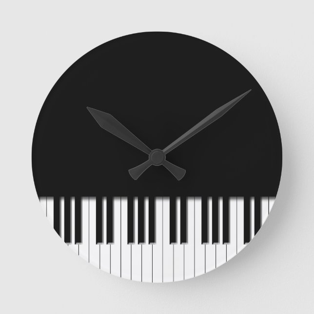 Reloj Redondo Mediano Teclas de teclado de piano (Anverso)