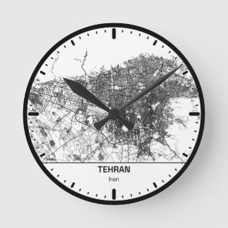 Reloj Redondo Mediano Tehran Clock City Line Art