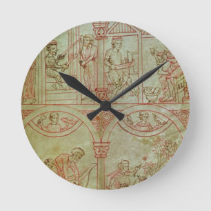Reloj Redondo Mediano Tejedor del códice 507 fol.2r, zapatero,