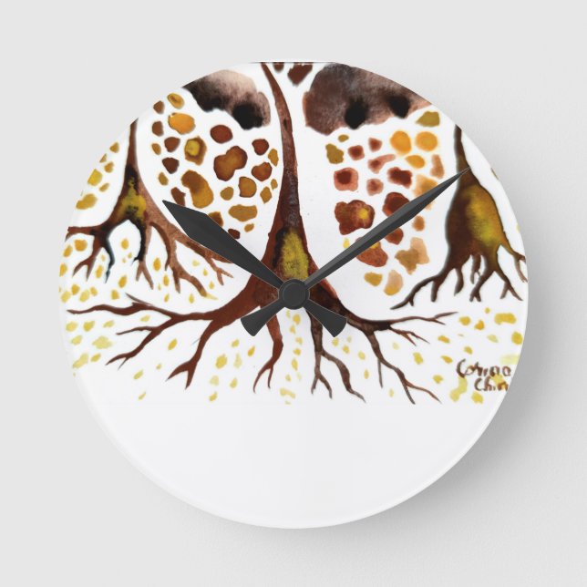 Reloj Redondo Mediano Tejido con células neuronales (Anverso)