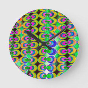 Reloj Redondo Mediano Tejido de arte pop