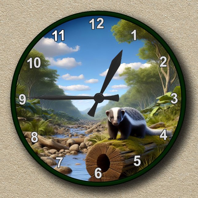 Reloj Redondo Mediano Tejon mielero personalizable  (Subido por el creador)