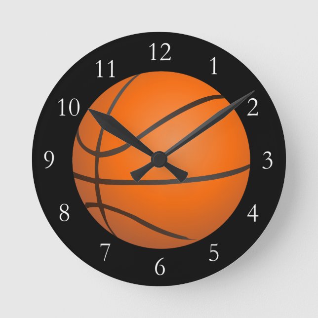 Reloj Redondo Mediano Tema del baloncesto (Anverso)