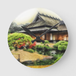 Reloj Redondo Mediano Templo de Okayama Japón