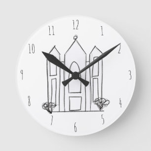 Reloj Redondo Mediano Templo LDS Salt Lake City simple mormón moderno