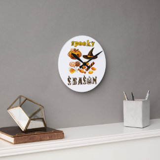 Reloj Redondo Mediano temporada espeluznante Miniatura de la obra de art