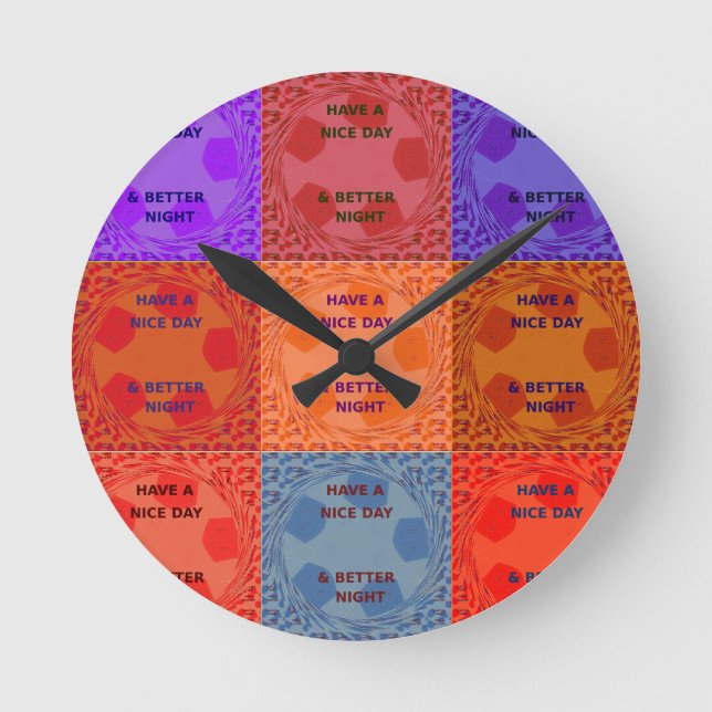 Reloj Redondo Mediano Tenga colores Niza de un día (Anverso)