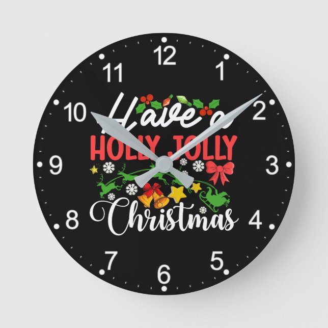 Reloj Redondo Mediano Tenga Un Navidades Alegres-86096 (Anverso)