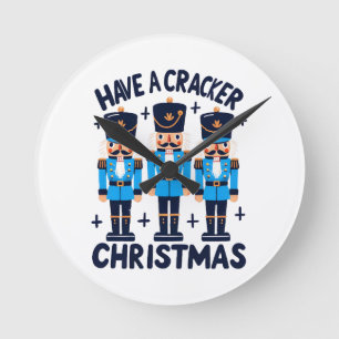 Reloj Redondo Mediano Tenga una navidad cascanueces