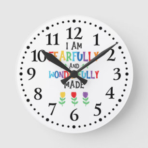 Reloj Redondo Mediano Tengo miedo y soy un niño hecho maravillosamente