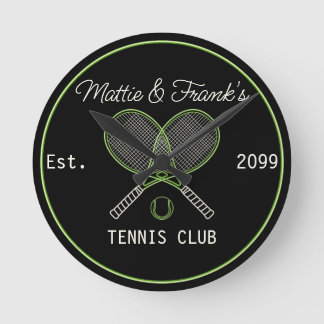 Reloj Redondo Mediano Tennis Club Bar Wall Clock