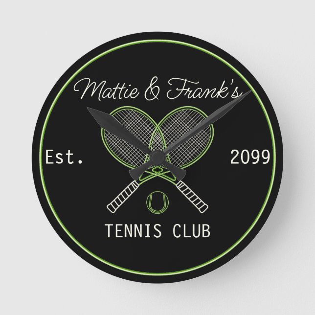 Reloj Redondo Mediano Tennis Club Bar Wall Clock (Anverso)