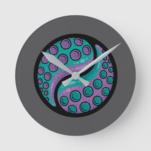 Reloj Redondo Mediano Tentacle Yin Yang (Anverso)
