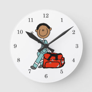 Reloj Redondo Mediano Terapeuta Respiratorio Masculino o EMT