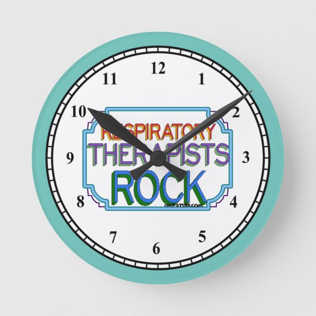 Reloj Redondo Mediano Terapistas Respiratorios Rock Round Clock (Anverso)