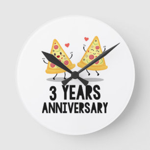 Reloj Redondo Mediano Tercer aniversario 3 años