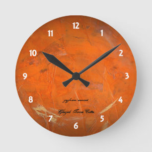 Reloj Redondo Mediano Terracota esmaltada