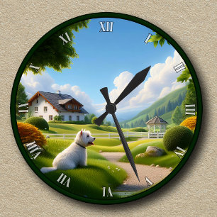Reloj Redondo Mediano Terrier de West Highland Blanco (Westie) personali
