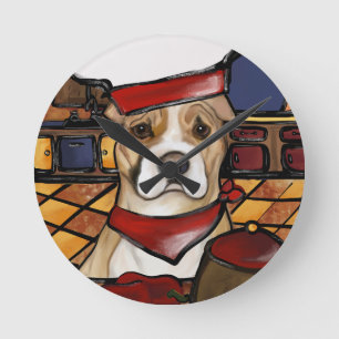 RELOJ REDONDO MEDIANO TERRIER STAFFORDSHIRE AMERICANO         
