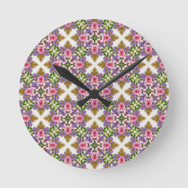 Reloj Redondo Mediano Tesoro de lavanda | Medallón floral elegante