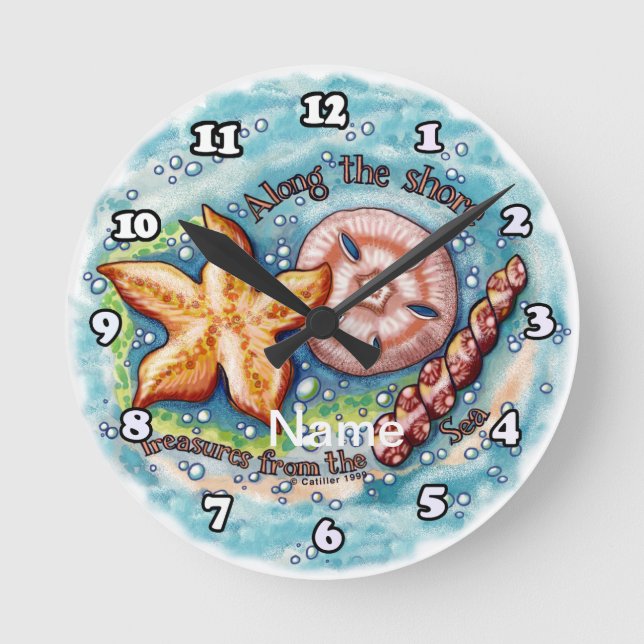 Reloj Redondo Mediano Tesoros de Conchas  (Anverso)