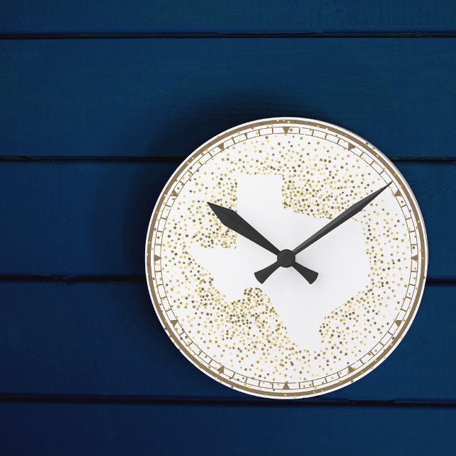 Reloj Redondo Mediano Texas Stars State Shape Cutout (Subido por el creador)