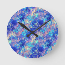 Reloj Redondo Mediano Textura cruzada azul de Azure