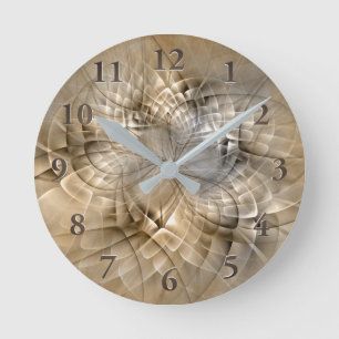 Reloj Redondo Mediano Textura de arte fractal moderno abstracto tonos de