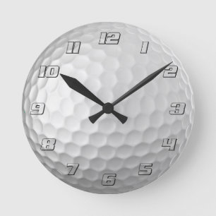 Reloj Redondo Mediano Textura de Bola de Golf Blanca con Hoyuelos
