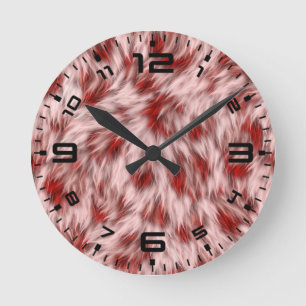 Reloj Redondo Mediano Textura de fondo de tela marrón abstracto