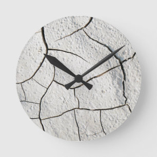 Reloj Redondo Mediano Textura de Guay de tierra rota