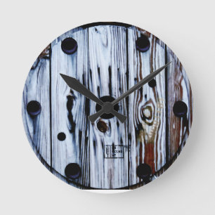 Reloj Redondo Mediano Textura de madera única de Guay