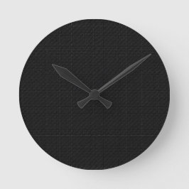 Reloj Redondo Mediano Textura de Micro Tecnología de Carbono Negro Sigil