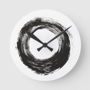 Reloj Redondo Mediano Textura del círculo del movimiento del cepillo