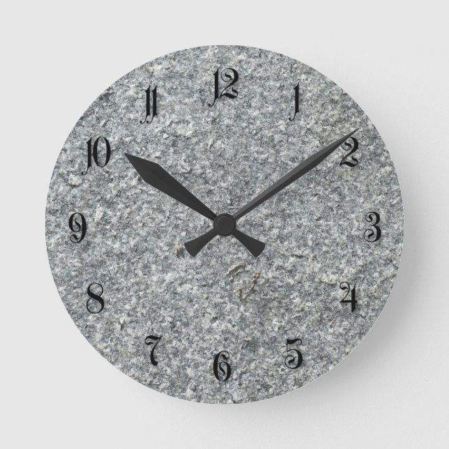 Reloj Redondo Mediano Textura del granito (Anverso)