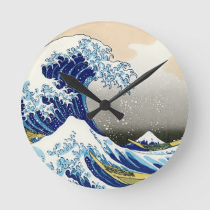 Reloj Redondo Mediano The big wave off Kanagawa Katsushika Hokusai