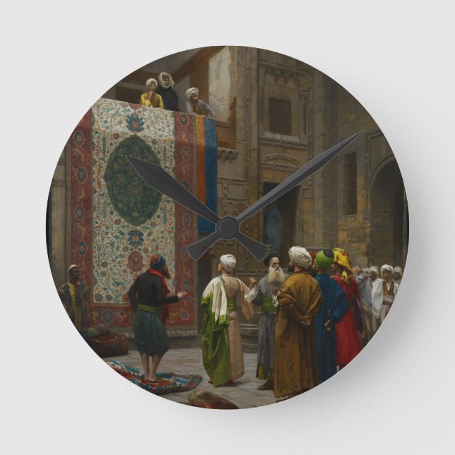 Reloj Redondo Mediano The Carpet Merchant, c.1887 (aceite sobre lienzo) (Anverso)