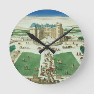 Reloj Redondo Mediano The Chateau Rambouillet, engraved by Antoine Aveli