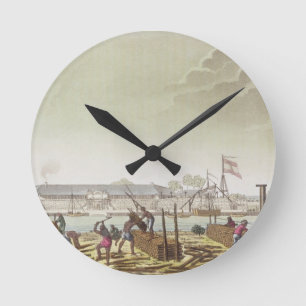 Reloj Redondo Mediano The Fort at Batavia with Native Loggers, plate 50