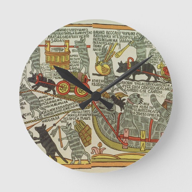 Reloj Redondo Mediano The Mice Bury the Cat, Russian, late 18th century (Anverso)