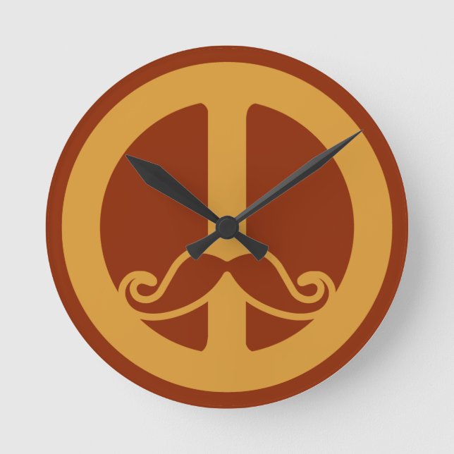 Reloj Redondo Mediano The Peace Stache wall clock (Anverso)