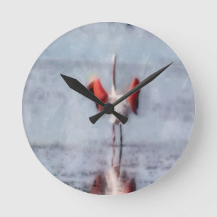 Reloj Redondo Mediano The Pink Flamingo in Watercolor