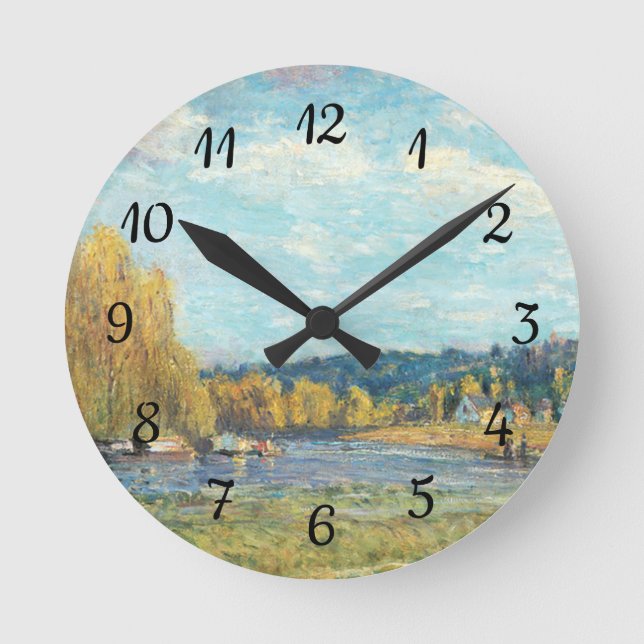Reloj Redondo Mediano The Seine at Saint-Cloud Alfred Sisley  (Anverso)