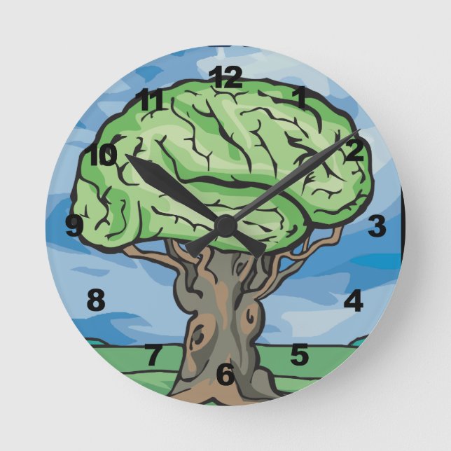 Reloj Redondo Mediano Think Green Brain (Anverso)