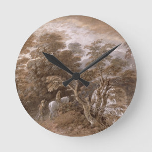 Reloj Redondo Mediano Thomas Gainsborough el una piscina del arbolado
