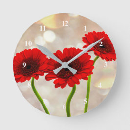 Reloj Redondo Mediano Three Little Red Gerberas Acrylic wall clock