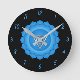Reloj Redondo Mediano Throat azul Chakra Chi Zen Yoga Espiritual