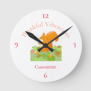 Reloj Redondo Mediano Thunder_Cove, ardilla de vibraciones agradecidas
