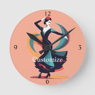 Reloj Redondo Mediano Thunder_Cove, bailarina de flamenco