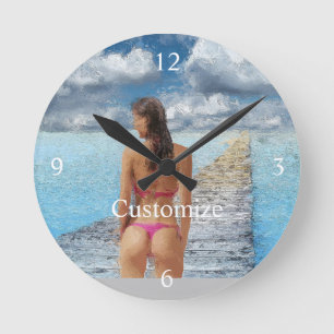 Reloj Redondo Mediano Thunder_Cove, Chica de bikini